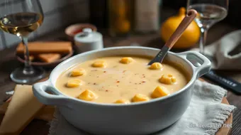 Schweizer Käsefondue: Ein schmelzendes Wintervergnügen mit Freunden recipe card