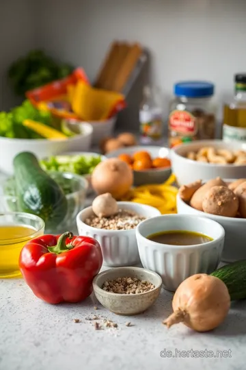 Bunte Nudeln mit frischem Gemüse – Ein Geschmackserlebnis! ingredients