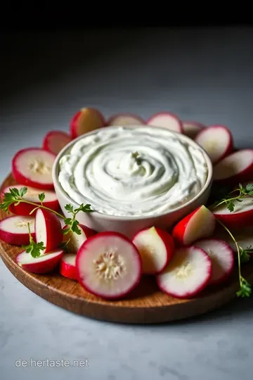 Cremiger Radieschen-Dip mit Kräutern presentation