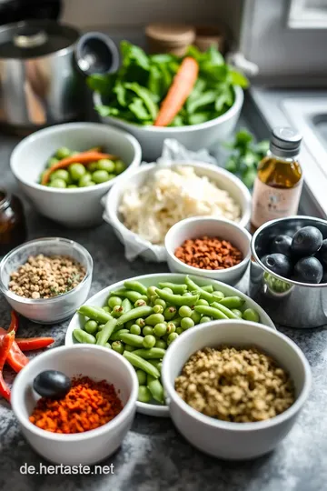 Frischer Edamame Salat mit Limetten-Dressing ingredients