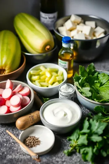 Frischer Gurken-Radieschen-Salat mit Joghurtdressing ingredients