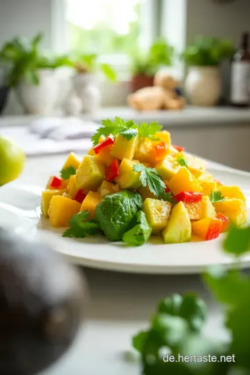 Frischer Mango-Avocado-Salat mit Limetten-Dressing steps