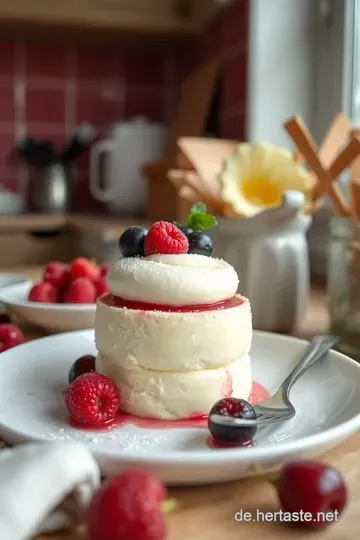Hausgemachtes Vanilleeis mit heißen Himbeeren steps