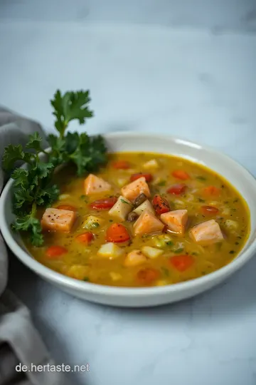 Helle Gemüsefreude: Blumenkohl-Brokkoli-Suppe mit Zitrusnote presentation
