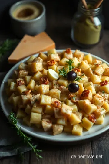 Herzhafter Brokkoli Auflauf mit Käse und Kartoffeln presentation