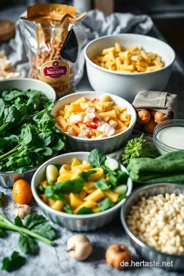 Himmlischer Nudelauflauf mit Lachs und Spinat ingredients