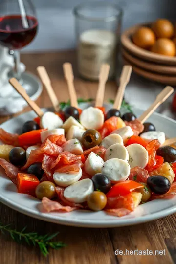 Italienische Antipasti Spieße: Ein Biss voller Genuss presentation