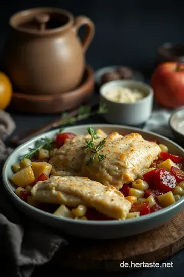 Karamellisierte Gänsebrust mit Apfelrotkohl und Kartoffelknödeln presentation