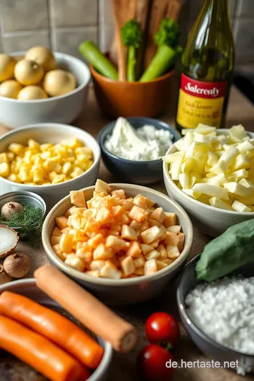 Klassische Zwiebelsuppe: Ein herzhaftes französisches Wohlfühlessen ingredients
