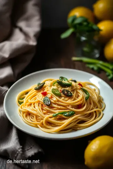 Knoblauch Spaghetti mit Garnelen – Ein mediterranes Fest auf dem Teller presentation