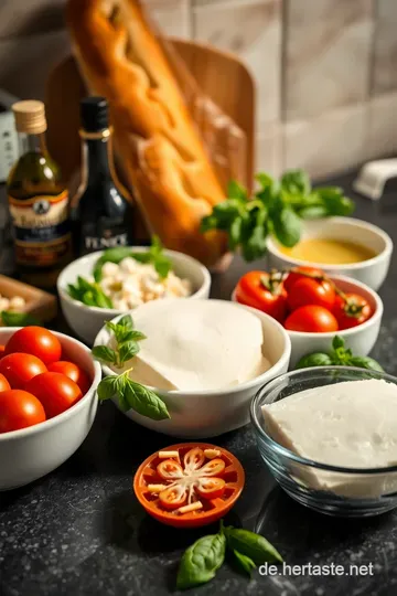 Knuspriges Tomate-Mozzarella-Baguette ingredients