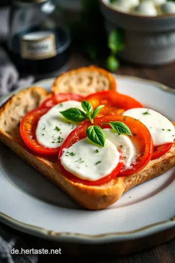 Knuspriges Tomate-Mozzarella-Baguette presentation