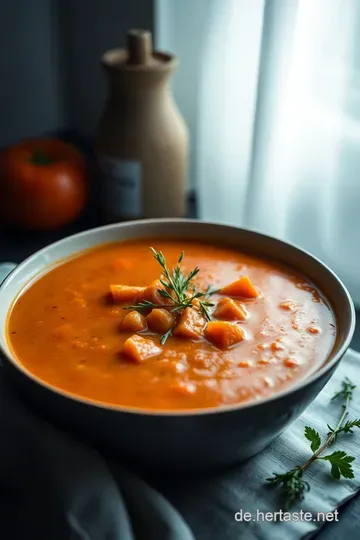 Köstliche italienische Tomatensuppe - Ein Genuss aus passierten Tomaten presentation