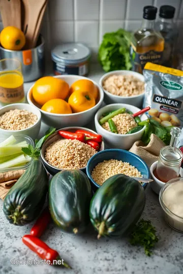 Mediterrane Träume: Vegetarisch gefüllte Auberginen mit Quinoa und Feta ingredients