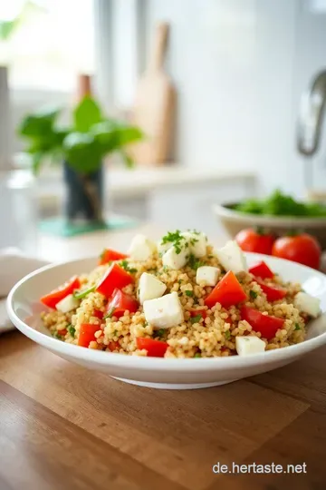Mediterraner Quinoa-Salat mit Feta und Oliven steps