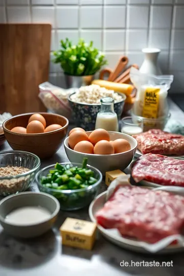 Saftiger Hamburger mit hausgemachtem Brioche-Brötchen ingredients