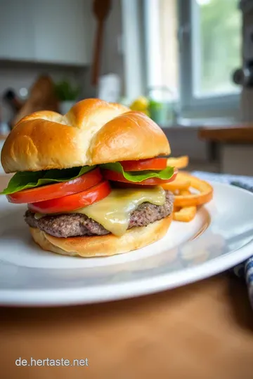 Saftiger Hamburger mit hausgemachtem Brioche-Brötchen steps