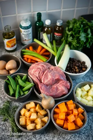 Saftiger Rinderbraten mit aromatischen Wurzeln ingredients