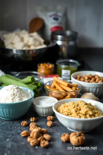 Vegane Apfelmuffins mit Zimt und Walnüssen ingredients