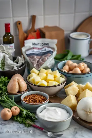 Wärmende Kartoffel-Blumenkohlsuppe mit frischen Kräutern ingredients
