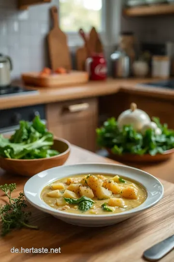 Wärmende Kartoffel-Blumenkohlsuppe mit frischen Kräutern steps