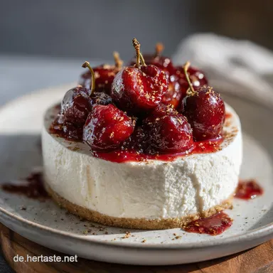 Amarettomousse mit Zimtpflaumen: Cremiges Dessert f&uuml;r 4 Servings Rezeptkarte