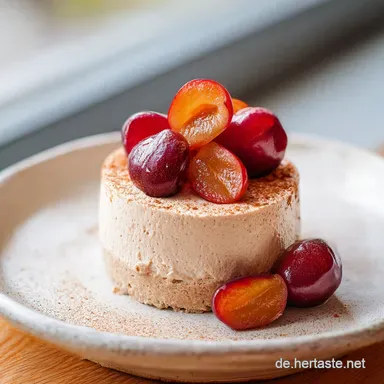 Amarettomousse mit Zimtpflaumen: Cremiges Dessert f&uuml;r 4 Servings