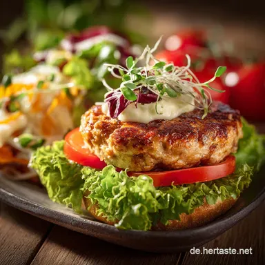 Aufgepimpter Chickenburger Salat Der ultimative krosse Low Carb Genuss Rezeptkarte