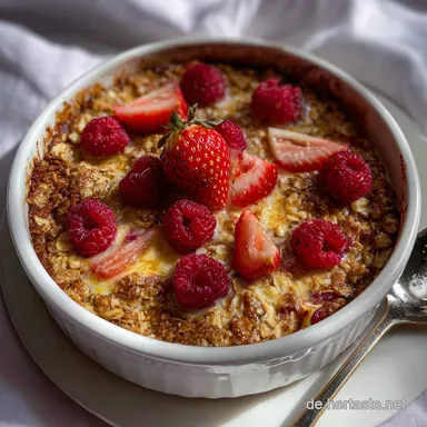 baked oats: Crispy Baked Oatmeal with Blueberries in 30 Minutes Rezeptkarte