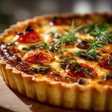 Vegetarische Quiche Das beste Rezept mit knusprigem M&uuml;rbeteig Rezeptkarte
