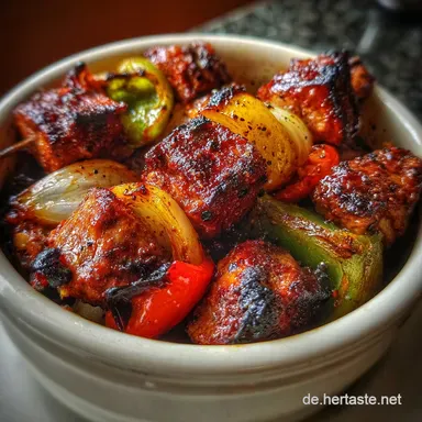 Bester Schaschliktopf mit Paprika f&uuml;r 5 Portionen Rezeptkarte