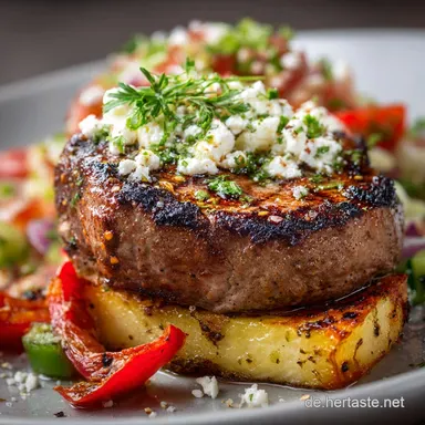 Bifteki gef&uuml;llt mit Schafsk&auml;se Saftiges Griechisches Soulfood vom Grill Rezeptkarte