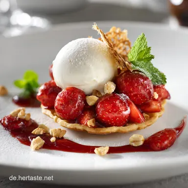 Bl&auml;tterteig mit Erdbeeren und NussNougatCreme Das schnelle, knusprige Dessert Rezeptkarte