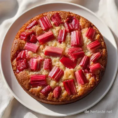 Blitrzrezept F&uuml;r Rhabarberkuchen: 12 St&uuml;cke Rezeptkarte