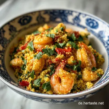 Blumenkohl Couscous mit Garnelen in 20 Minutes Rezeptkarte