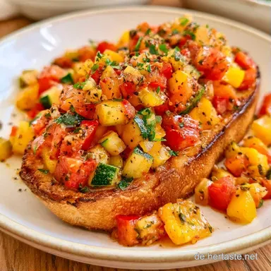 Bunte Gem&uuml;seCrostini f&uuml;r 4 Personen Rezeptkarte