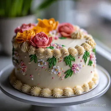 Buttercremetorte: Klassische Pudding Buttercreme Rezeptkarte