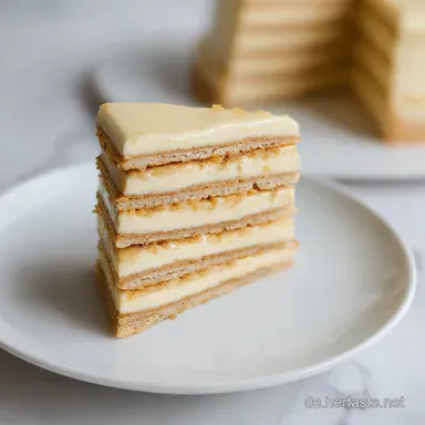 Kekskuchen mit Vanillepudding Rezeptkarte