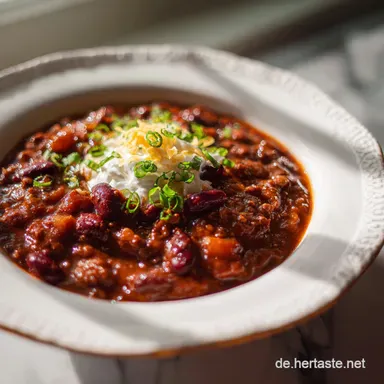 Rezept Chili Con Carne: Herzhaftes Gericht f&uuml;r 4 Portionen Rezeptkarte