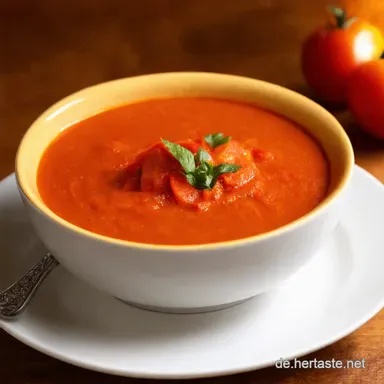 Schnelle Tomatensuppe aus passierten Tomaten Omas Geheimtipp Rezeptkarte