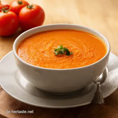 Cremige Tomatensuppe Mein Familienrezept f&uuml;r kalte Tage Rezeptkarte