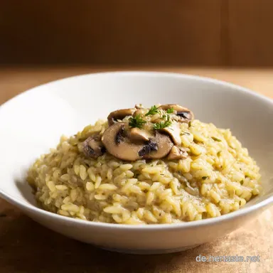 Cremiges ChampignonRisotto Mein Rezept f&uuml;r Gl&uuml;ck Rezeptkarte