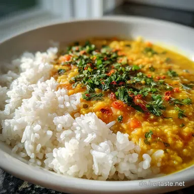 Dal mit Reis: Ready in 30 Min | Silky & Aromatic Rezeptkarte