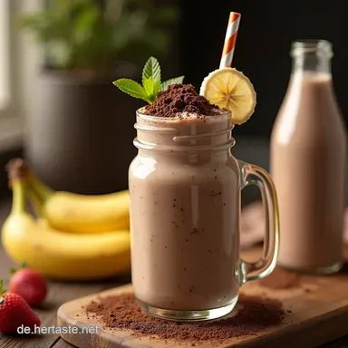 21 Homemade Milk Shakes Delicious Mein Blitzrezept f&uuml;r den besten dicken SchokoBananenShake Rezeptkarte
