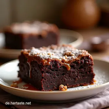 UltraFudgy Saftige vegane Schokoladenbrownies Rezept f&uuml;r den Kaffeeklatsch Rezeptkarte