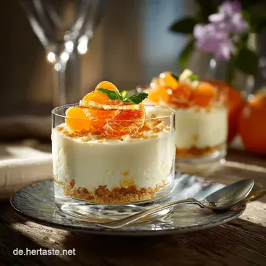 Fantakuchen im Glas mit Mandarinen: Cremiger Nachtisch ohne Backen Rezeptkarte