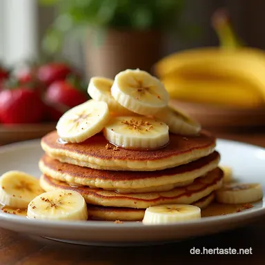 Fluffige Bananen Pancakes Sonntagsbrunch Rezept wie von Oma Rezeptkarte