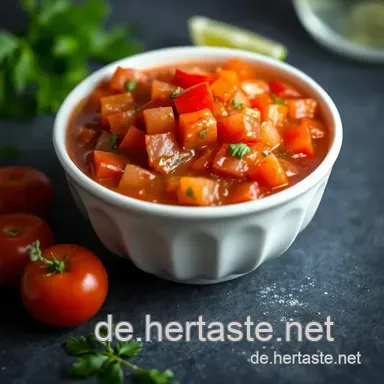 Frische Salsa Rezept: Ein unkompliziertes Tomaten-Dip f&uuml;r jeden Anlass Rezeptkarte