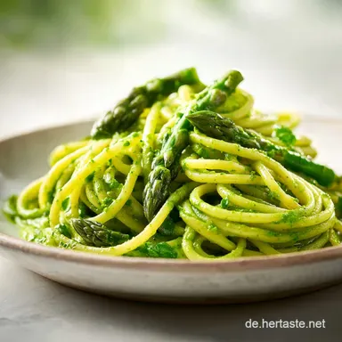 Fr&uuml;hlingspasta mit Spargel und B&auml;rlauchpesto in 25 Minuten