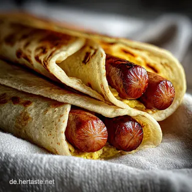 Gebackene Hot Dogs TortillaTeig Rezept (25 Min.) Rezeptkarte